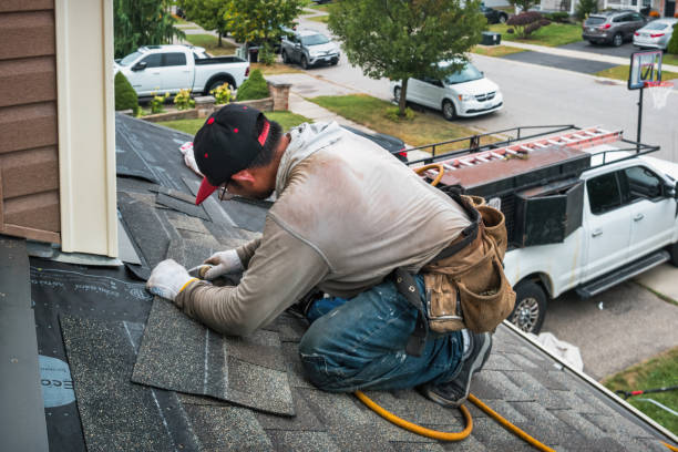 Professional Gutter Installation technician working in Lumberton, NC